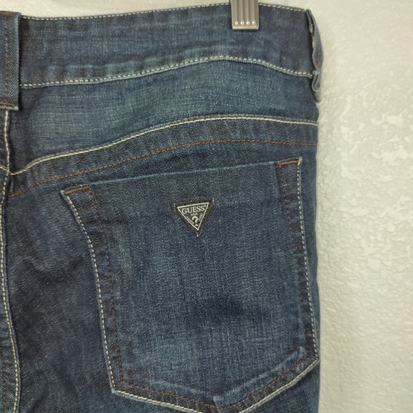 Guess Dark Wash Cuff Hem Boyfriend Denim Jeans 31 Coastal Cottage Mom - Picture 8 of 11